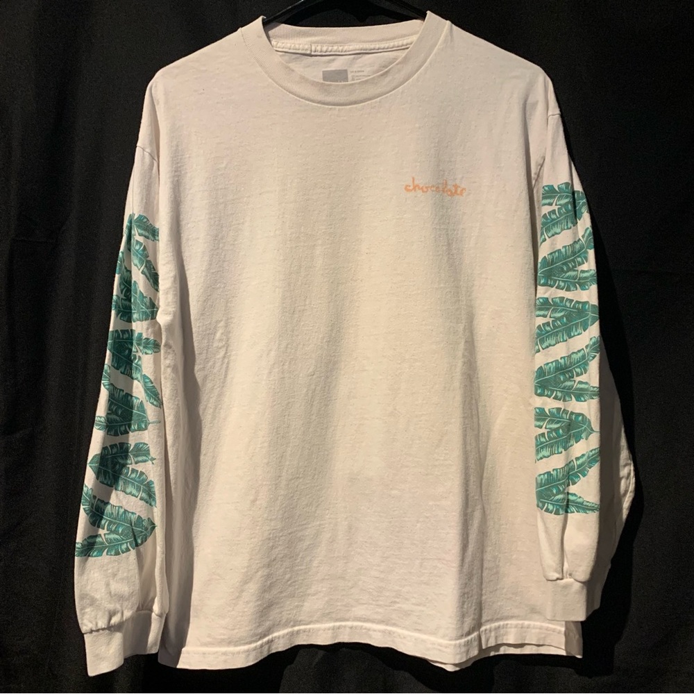 Chocolate Skateboards T Shirt Sz L Mens Used L/S White Hype 21x28